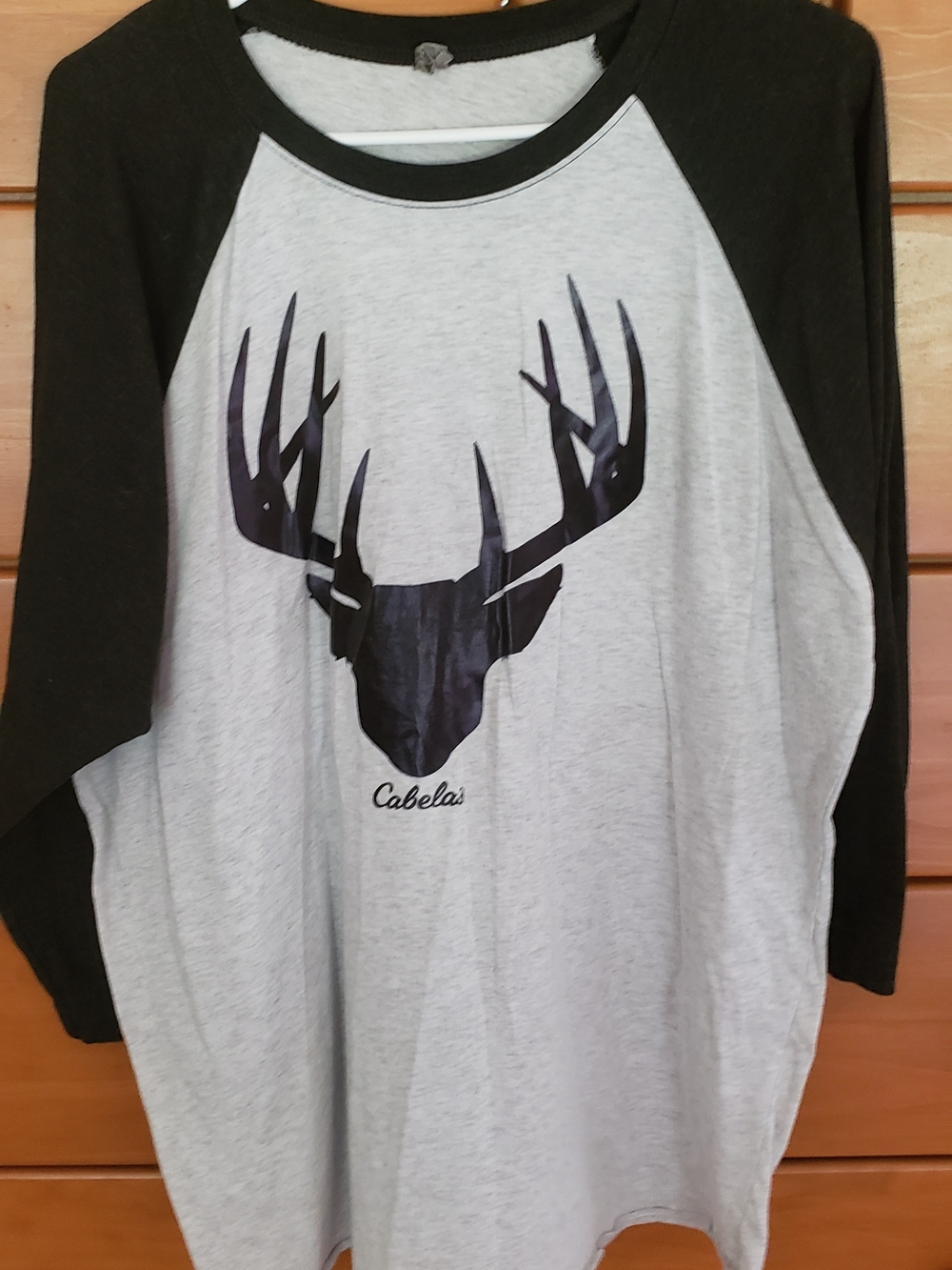Cabela's Black and Heather Gray Raglan Deer Antler Tee